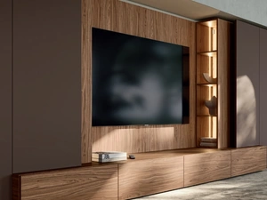 Parete Attrezzata Slim Noce Canaletto di Dall'Agnese