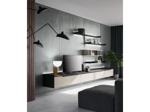 Parete attrezzata Slim Up Comp 03 Resina Tortora di Dall'Agnese