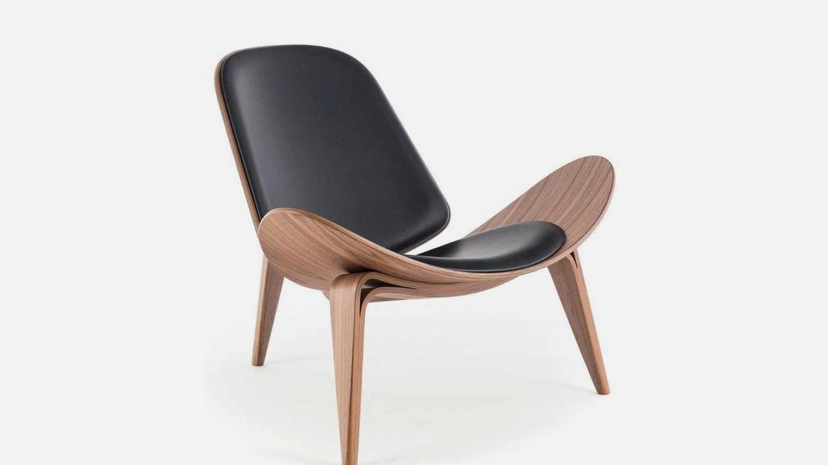 Poltrona Design in legno con seduta in pelle di Sigerico