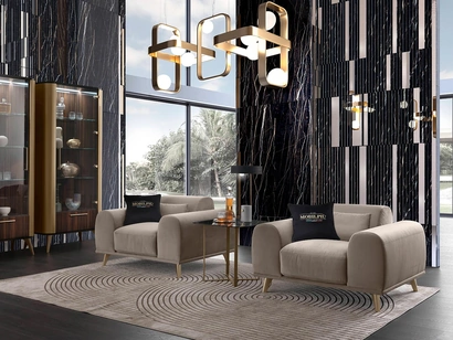 Poltrona in tessuto imbottito Malibu di Mobil Più