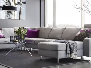 Divano angolare in tessuto imbottito con penisola Emma E200 di Stressless