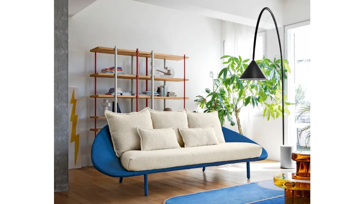 Divano lineare Lem Sofa in tessuto imbottito di Miniforms