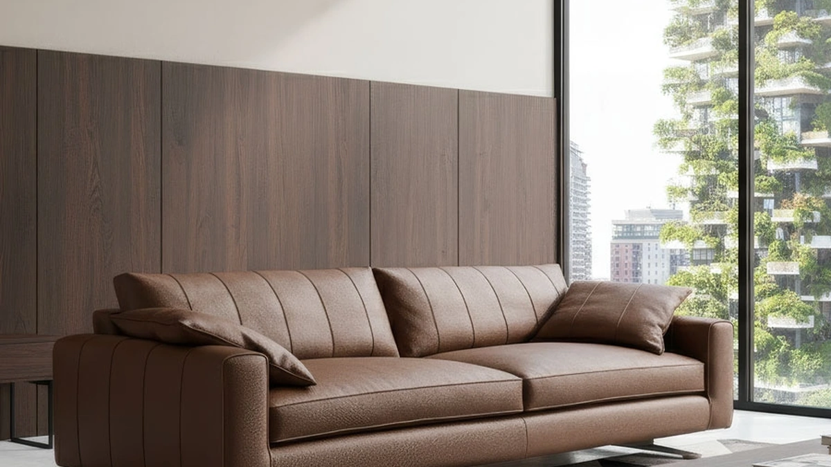 Divano lineare in pelle Stripe di Cava Divani