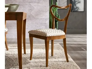 Sedia Apus in legno con seduta in tessuto imbottito di Le Fablier