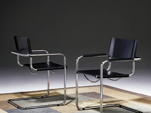 Sedia Cosmo rivestita in cuoio di Sigerico