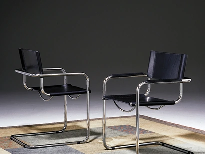 Sedia Cosmo rivestita in cuoio di Sigerico