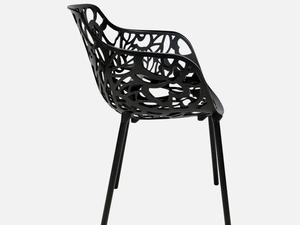 Sedia Magnolia in alluminio laccato nero di Sigerico