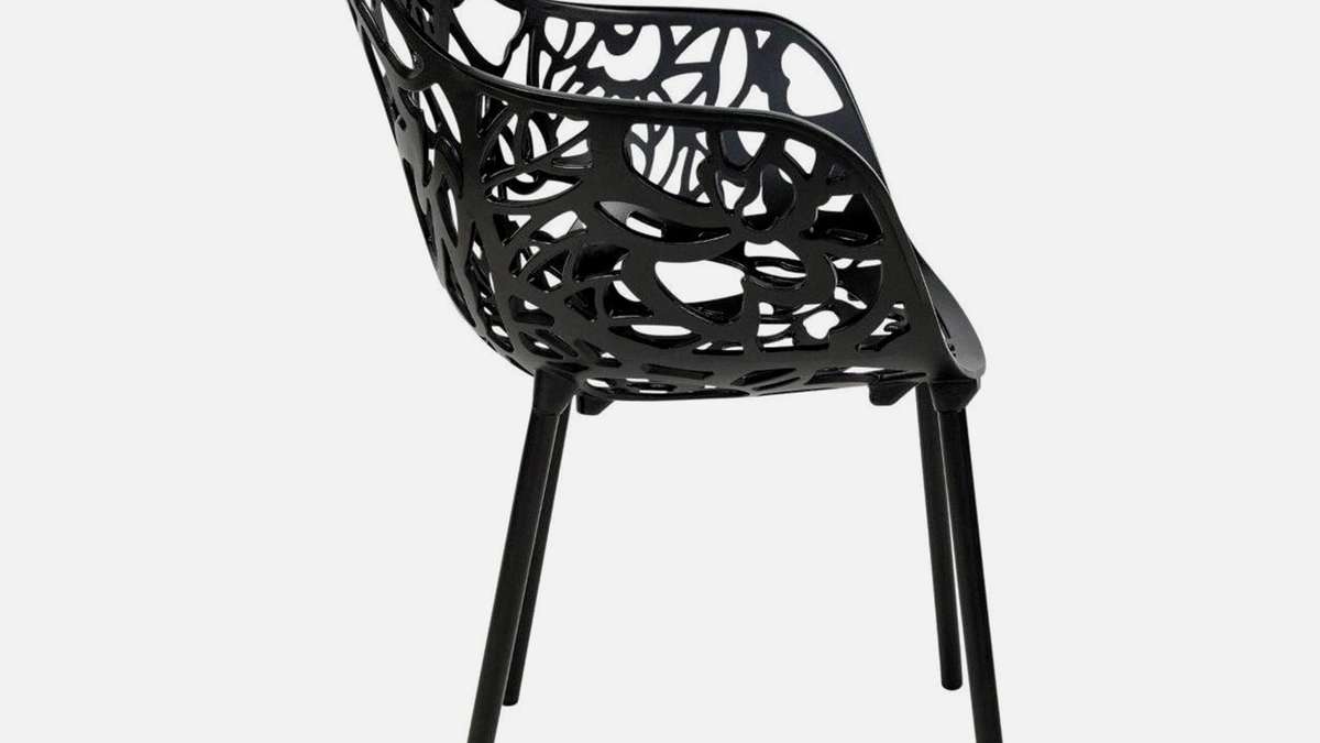 Sedia Magnolia in alluminio laccato nero di Sigerico