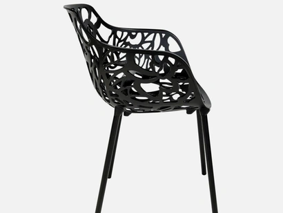 Sedia Magnolia in alluminio laccato nero di Sigerico