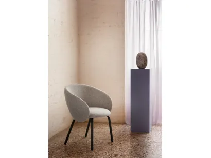 Sedia Nebula Seat in tessuto imbottito con gambe in metallo di Miniforms