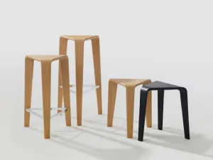 Sgabello in legno Ply Stool di Arper