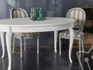 Tavolo ovale allungabile Art 604 Shabby Chic in legno di Fratelli Mirandola