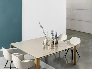 Tavolo Kodo quadrato in vetro di Sovet