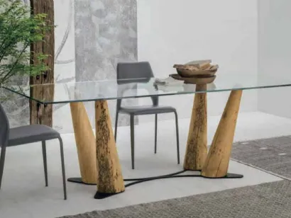 Tavolo di design con piano in vetro Laguna di Sedit