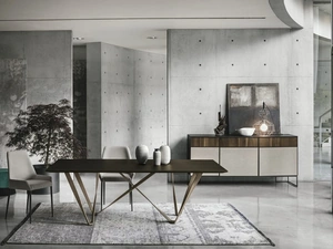 Tavolo fisso Wave finitura Rovere Moka di Sedit