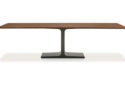 Tavolo Palace Wood con top in legno e base in metallo laccato Bianco di Sovet