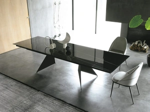 Tavolo allungabile Vela finitura Glass Decor di Sedit