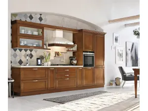 Cucina Classica lineare in legno I Ciliegi composizione 01 di Le Fablier