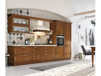 Cucina Classica lineare in legno I Ciliegi composizione 01 di Le Fablier