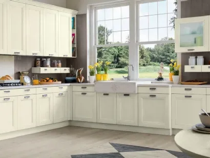 Cucina Classica Free comp 04 in Frassino Laccato LCS102 Poro aperto di Lyons Cucine