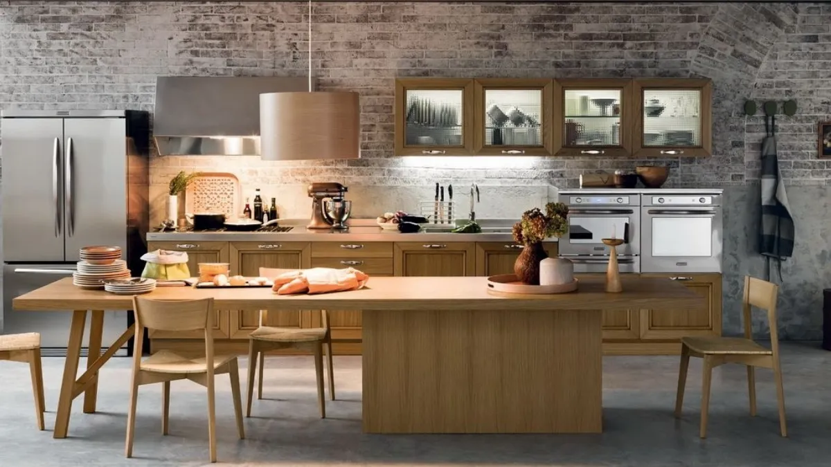 Cucina Classica Free comp 07 in Rovere Tinto ed Anticato di Lyons Cucine