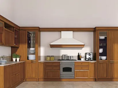 Cucina Classica angolare in legno Le Gemme composizione 04 di Le Fablier