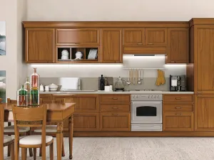 Cucina Classica lineare in legno Le Gemme composizione 05 di Le Fablier