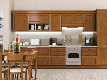 Cucina Classica lineare in legno Le Gemme composizione 05 di Le Fablier