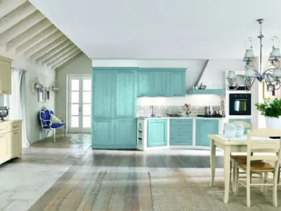 Cucina Classica Martina comp 05 in Azzurro ed Avorio poro aperto di Lyons Cucine