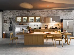 Cucina Classica lineare in rovere Time 02 di Mobilegno