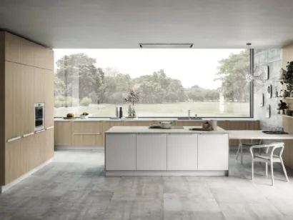 Cucina Moderna con penisola Energy comp 11 in Rovere Nordico di Lyons Cucine