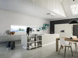 Cucina Moderna con isola Energy comp 12 in Rockwood Gesso di Lyons Cucine