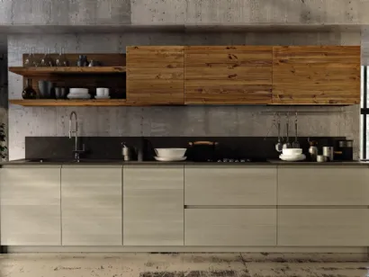 Cucina Moderna lineare in legno Tesi di Fratelli Mirandola