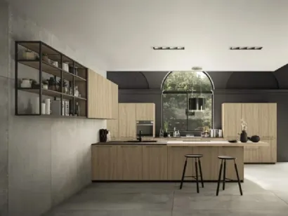 Cucina Moderna con penisola Energy comp 10 in Noce Caldo di Lyons Cucine