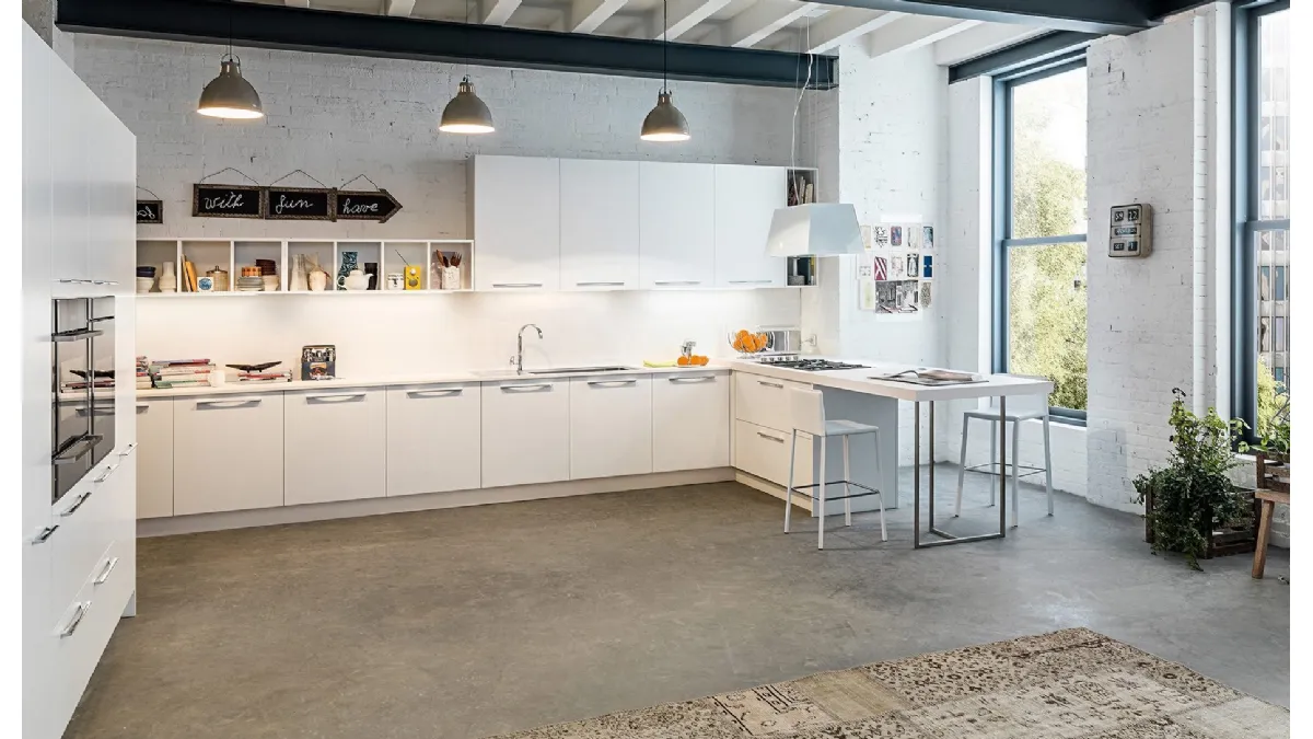 Cucina Moderna con penisola Mia 10 di Mobilegno