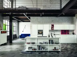 Cucina Moderna Plana comp 15 in laccato Bianco lucido di Lyons Cucine