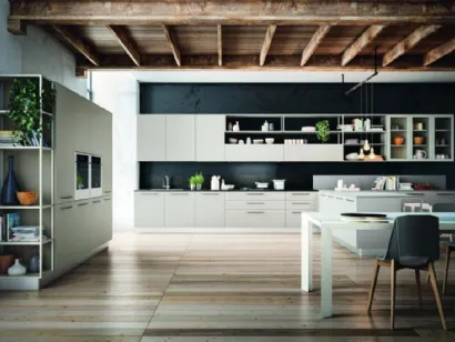 Cucina Moderna Plana comp 16 in Grigio Perla opaco di Lyons Cucine