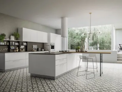 Cucina Moderna Plana comp 17 in laccato Bianco opaco di Lyons Cucine