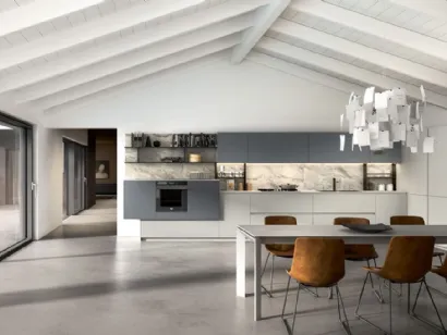 Cucina Moderna Sigma Kira comp 02 in Grigio Perla ed Ardesia di Lyons Cucine
