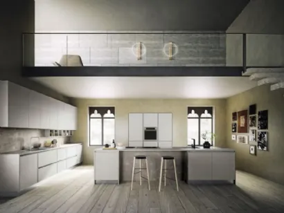 Cucina Moderna Sky comp 05 in laccato Cenere opaco di Lyons Cucine