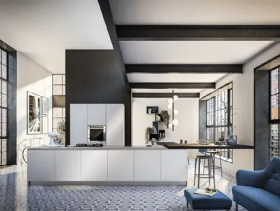 Cucina Moderna Urban comp 07 in laccato lucido Bianco Riso Vesta di Lyons Cucine