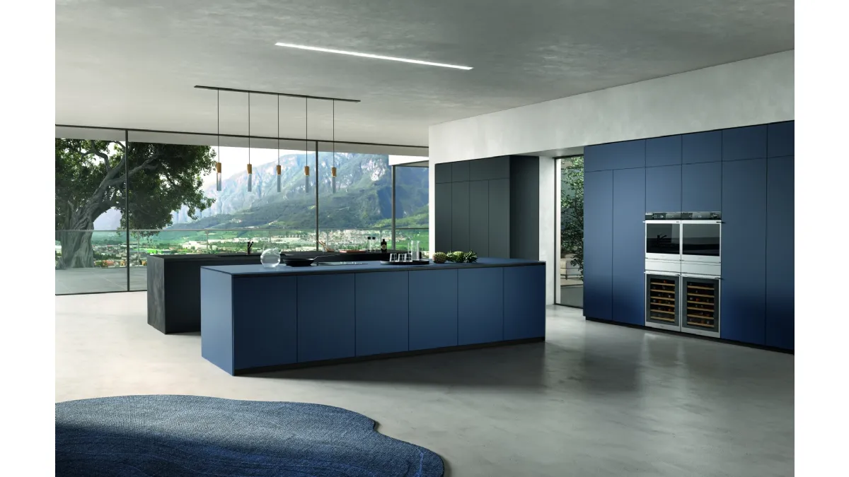 Cucina Moderna Vertigo Mineral Mood in vetro satinato di Lyons Cucine