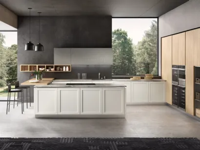 Cucina Moderna con penisola Energy comp 11 in Rovere Nordico di Lyons Cucine