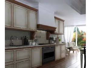 Cucina lineare Shabby Chic I Ciliegi composizione 06 di Le Fablier