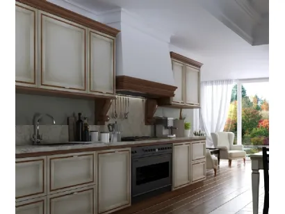 Cucina lineare Shabby Chic I Ciliegi composizione 06 di Le Fablier