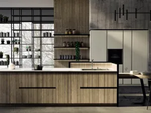 Cucina di design con colonne e scaffalature New Step 02 di Mirandola