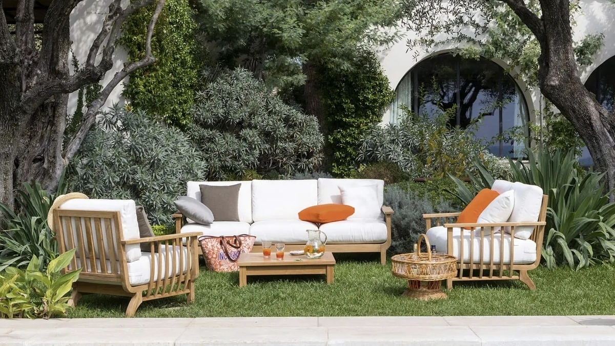 Arredo da esterno in teak Chelsea di Unopiu