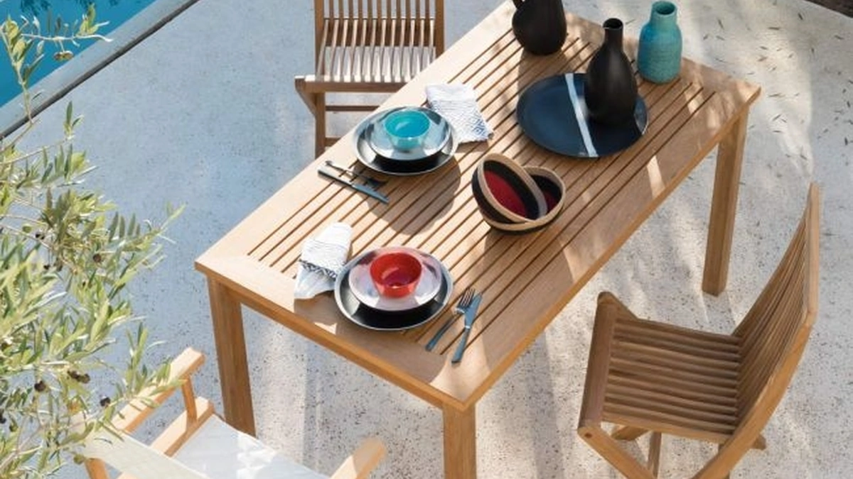 Tavolo rettangolare e Sedie in teak Chelsea di Unopiu