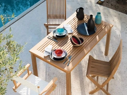 Tavolo rettangolare e Sedie in teak Chelsea di Unopiu