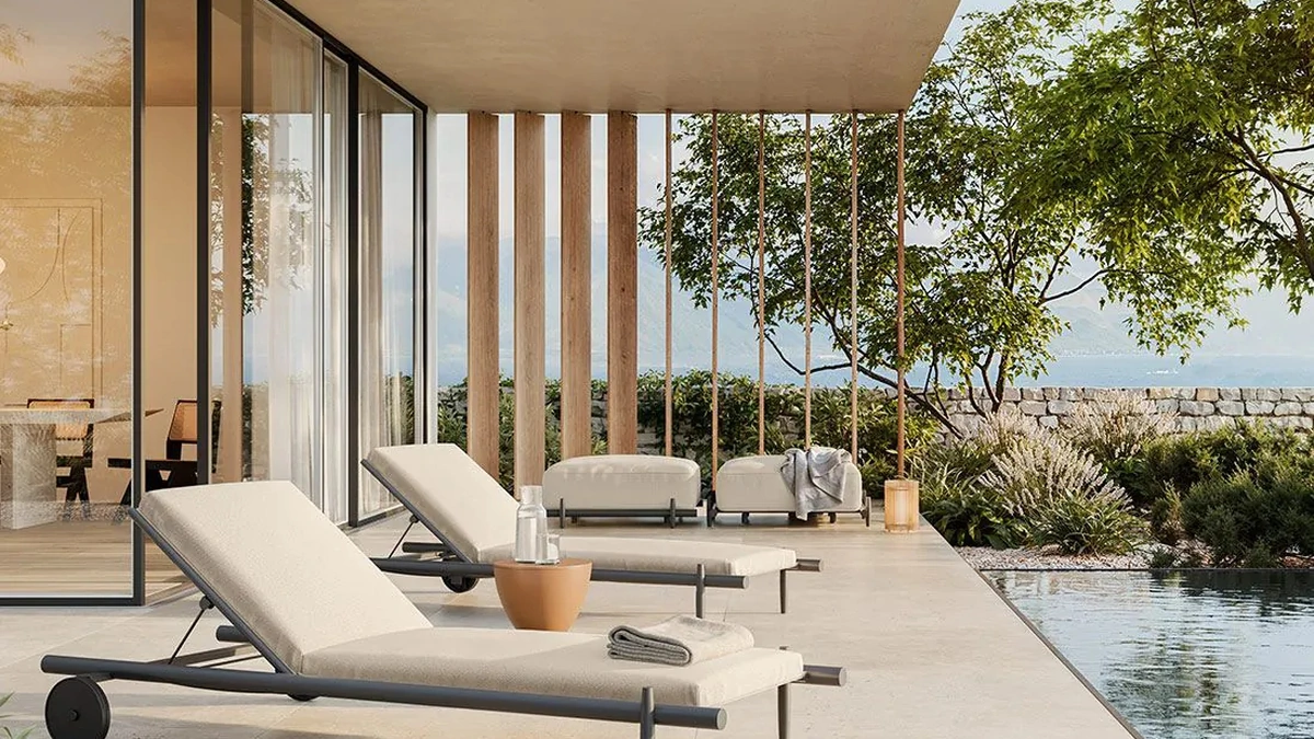 Lettino e Pouf Davos di Unopiu